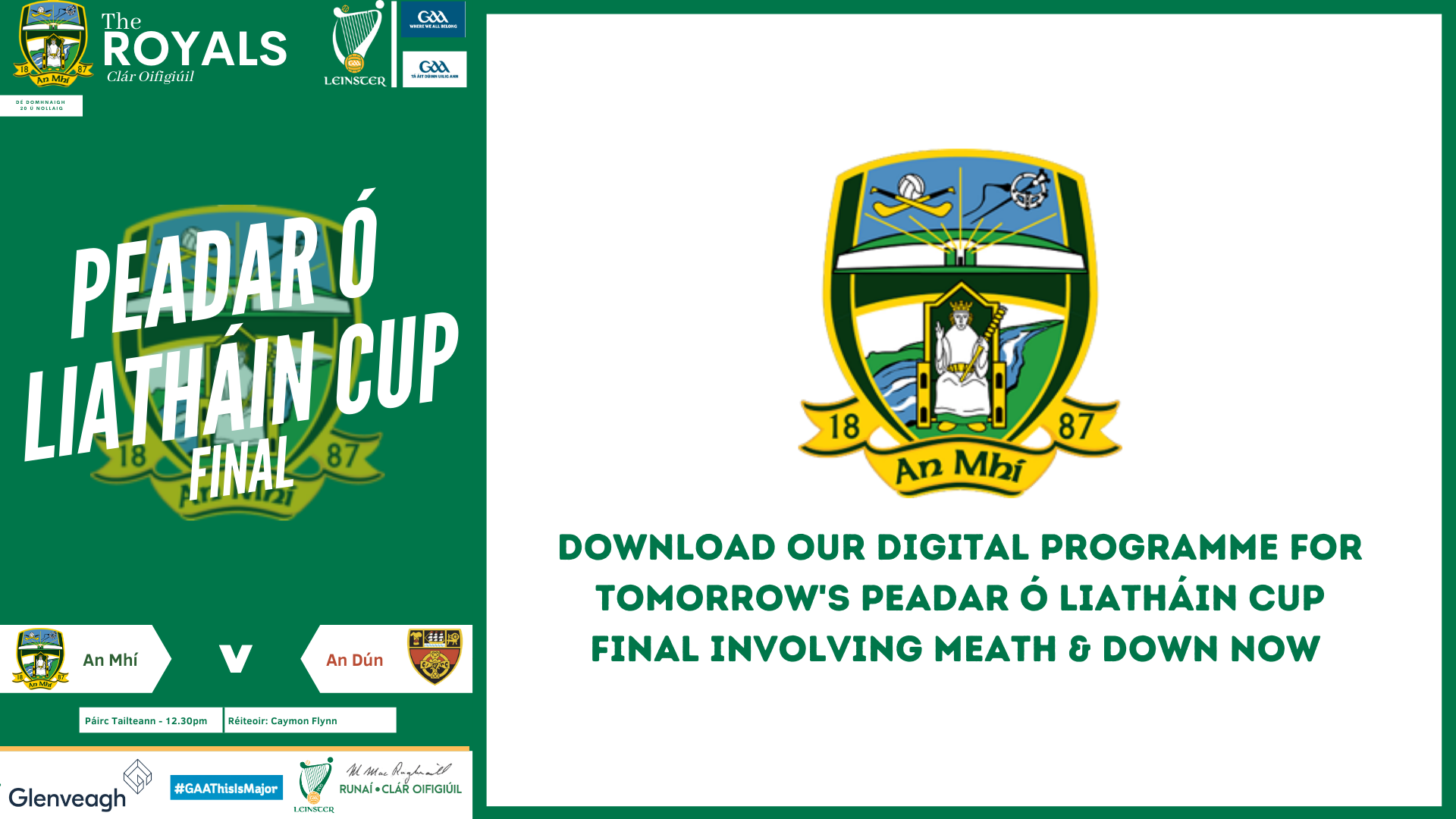 Get your Peadar Ó Liatháin Cup Final Programme now