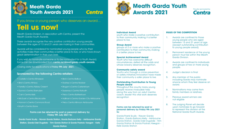 2021 Meath Garda Youth Awards – Nominations are open!