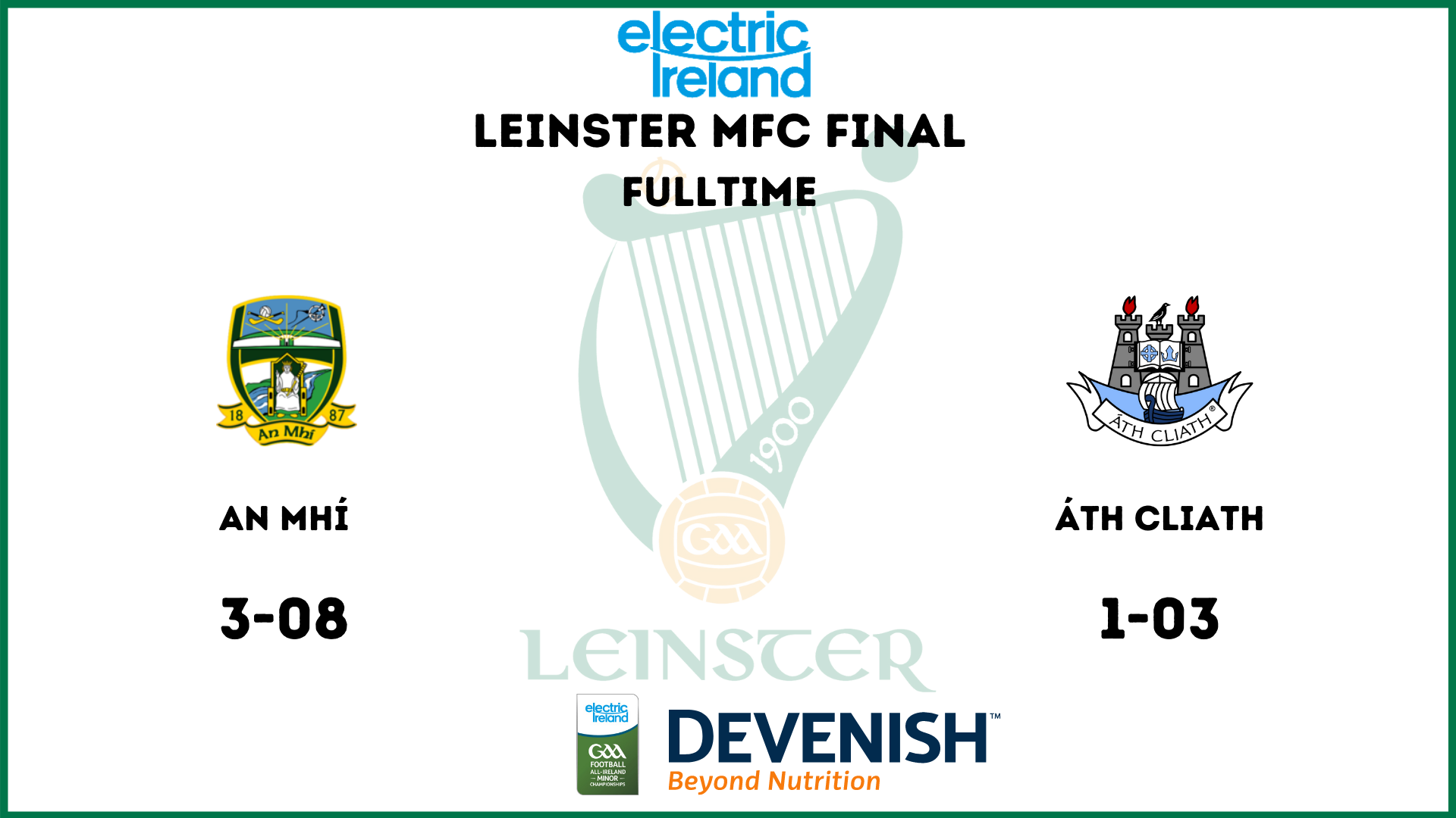 Meath Minors win Leinster!!!