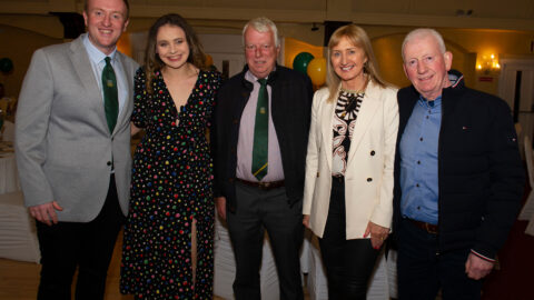 01-04-22. Meath GAA Annual Sponsors Night and Club Awards Presentations 2020/2021 at the Castle Arch Hotel, Trim.From Left, Ciaran Flynn, Rachel Coyne, Francis Flynn, Bridy and Martin McMahon, N2 Electrical, Kildare.Photo: John Quirke / www.quirke.ie©John Quirke Photography, 16 Proudstown Road, Navan.  Co. Meath. 046-9028461 / 087-2579454.