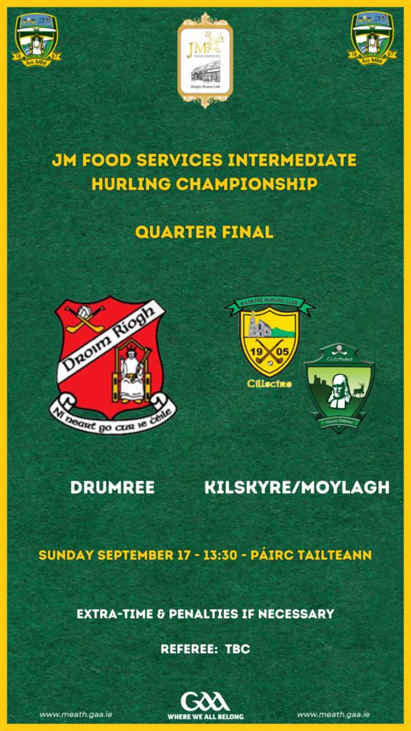 Hurling Championship Knockout Fixture Details - Meath G.A.A.