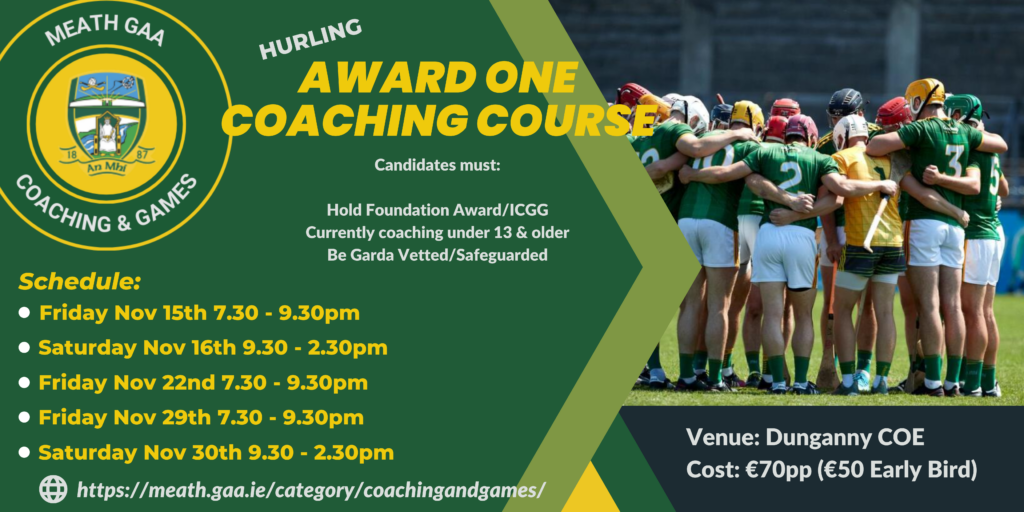 Hurling Award One Coaching Course – Book Now!